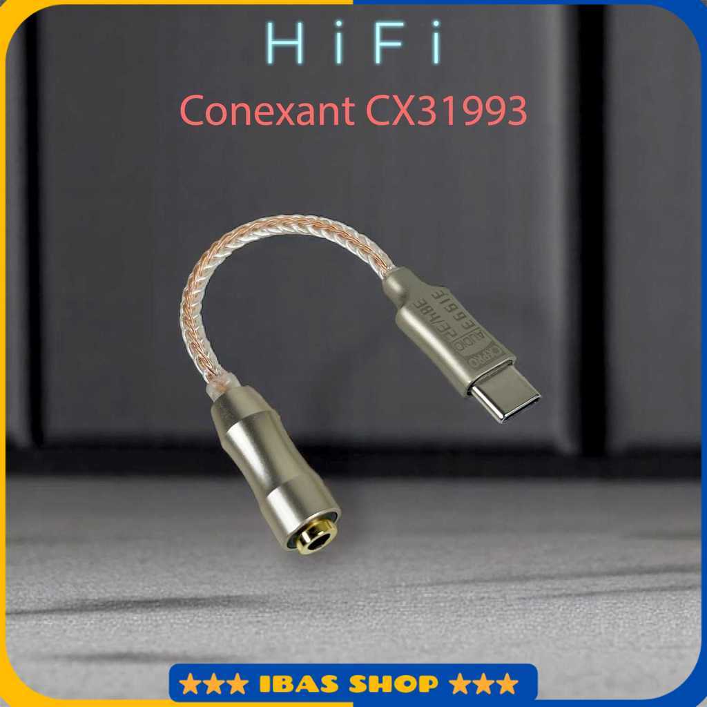 Kabel USB Type C ke 3.5mm Adaptor HiFi DAC Conexant CX31993 Chip - CX-PRO