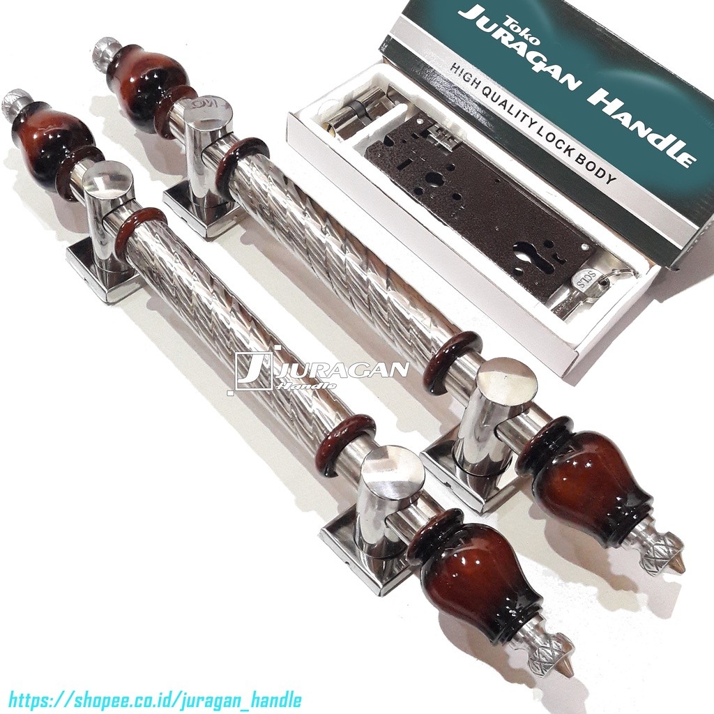 Handle Kunci Pintu Rumah 50 cm gagang Pintu Minimalis Body pelor Body kunci Gagang Pintu 2 Daun