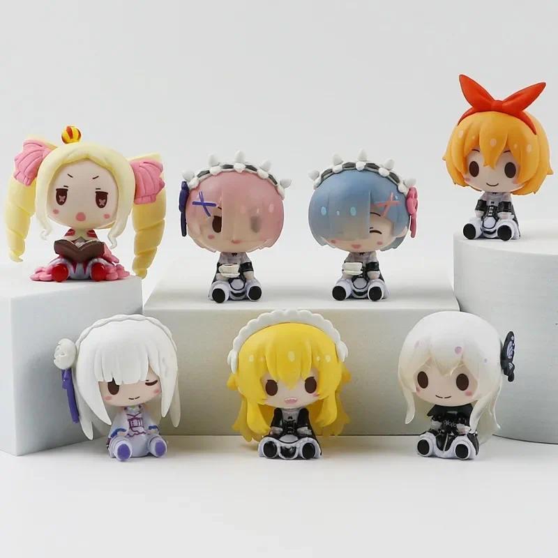 Cute Rem Figure Emilia Ram Statues Re Zero Starting Life in Another World Japanese Anime Sculpture H