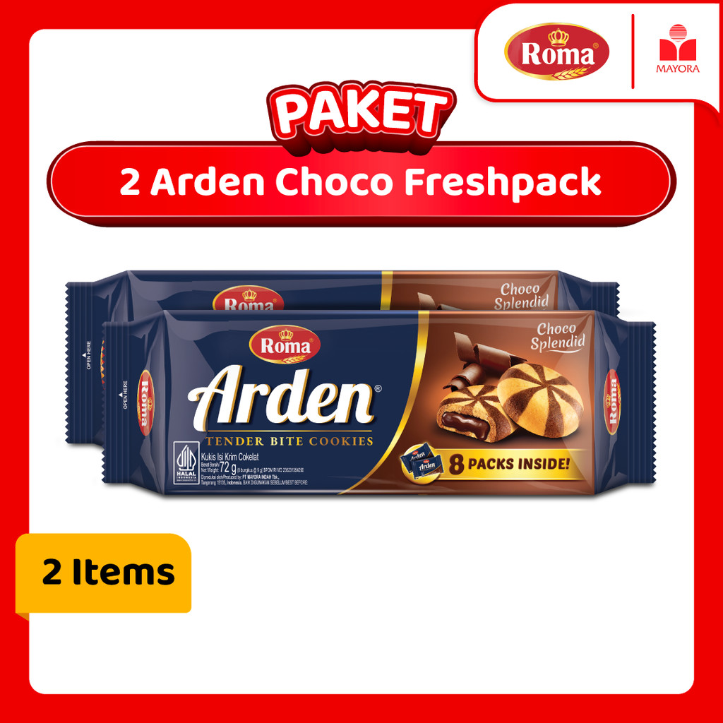 Paket 2 Roma Biskuit Arden Choco Splendid Freshpack