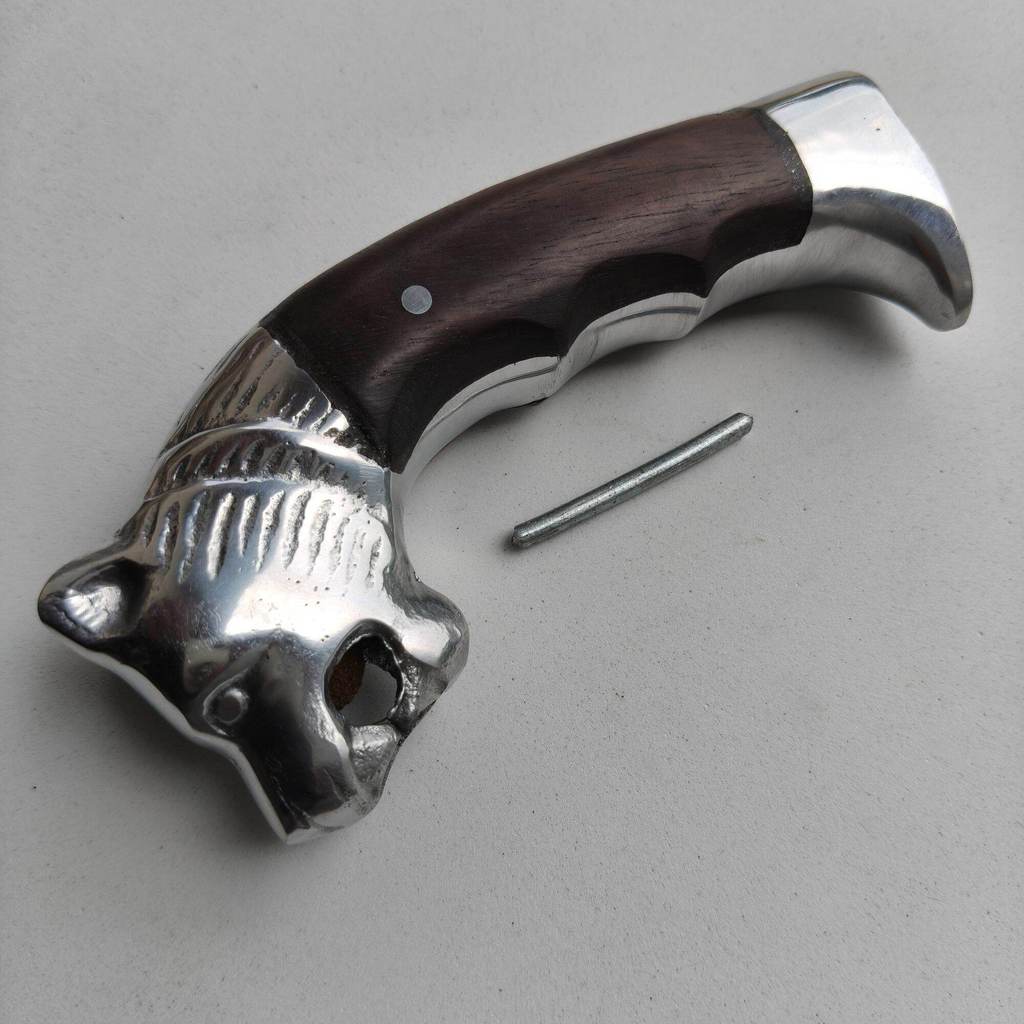 Terlaris Baru murah Aksesoris duralium pegangan gagang golok alumunium motif ukir macan murah akseso