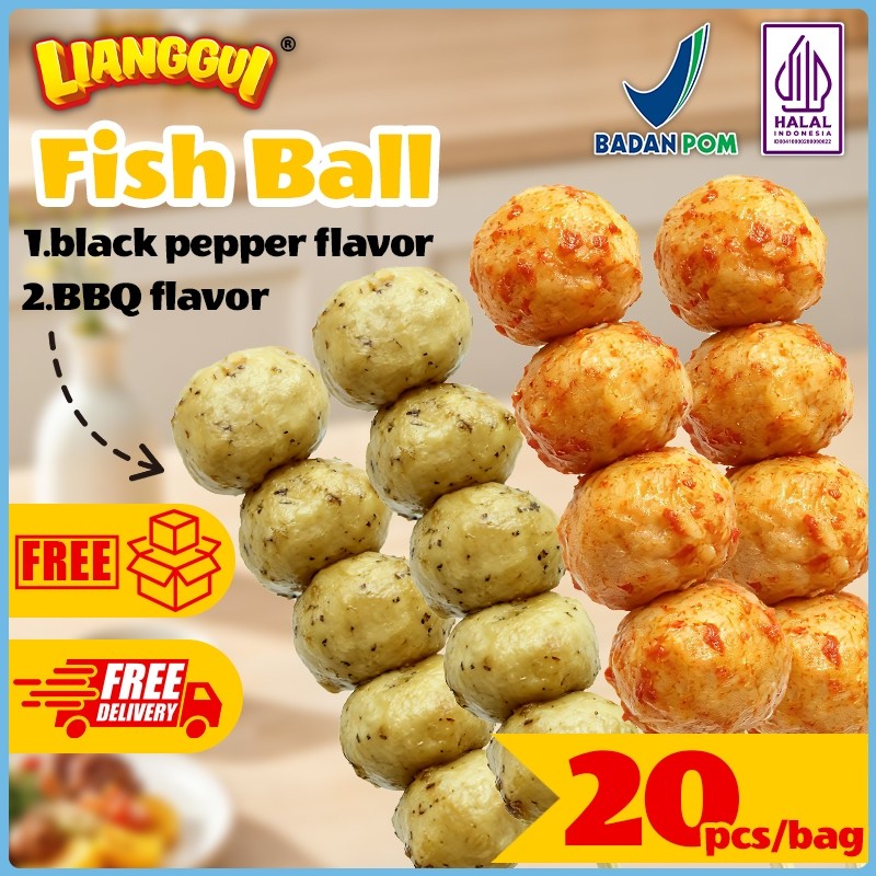 Lianggui Bakso Ikan Pedas BBQ FISH Ball singles 1pack isi 2butir fish ball Spicy Sticks