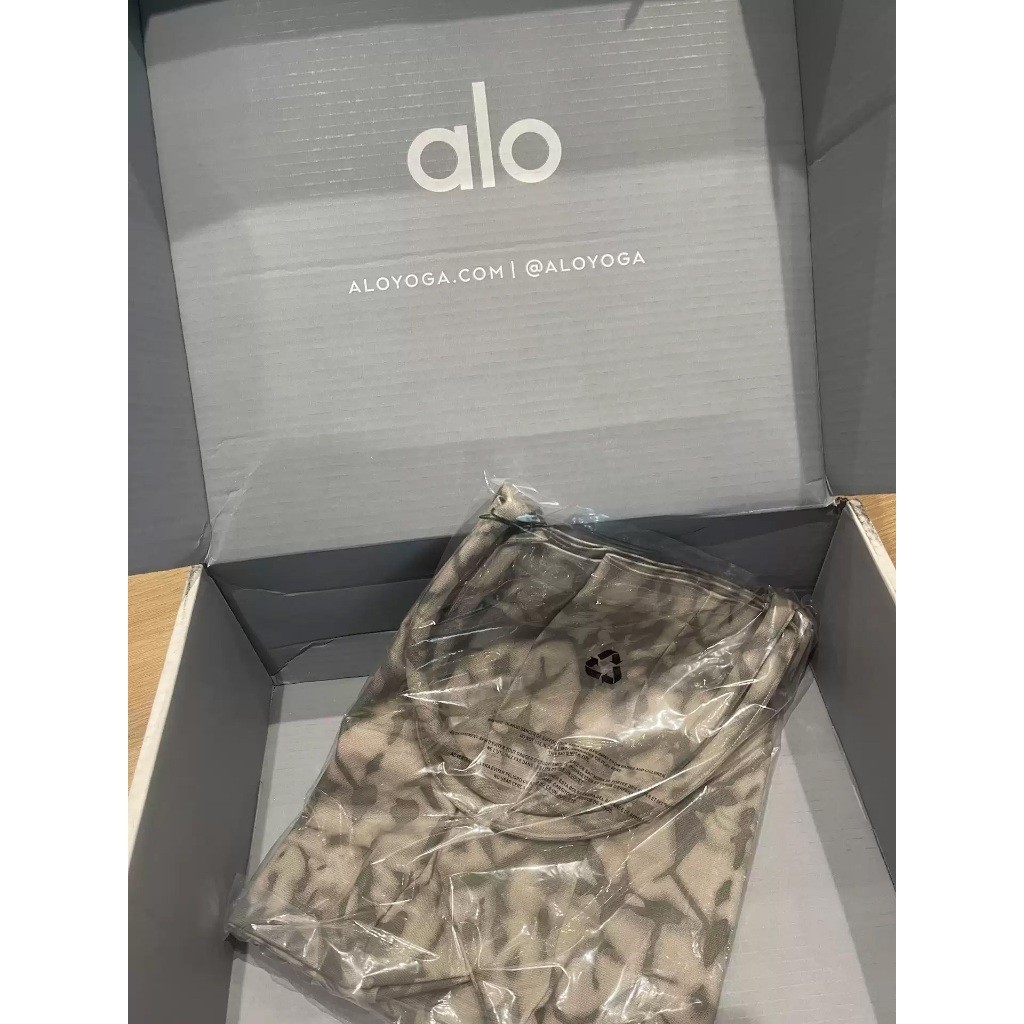 Pengiriman Cepat 100% Original Alo Yoga Iconic Shopper Tote Bag Gray Tie Dye Large Canvas Tote Bag