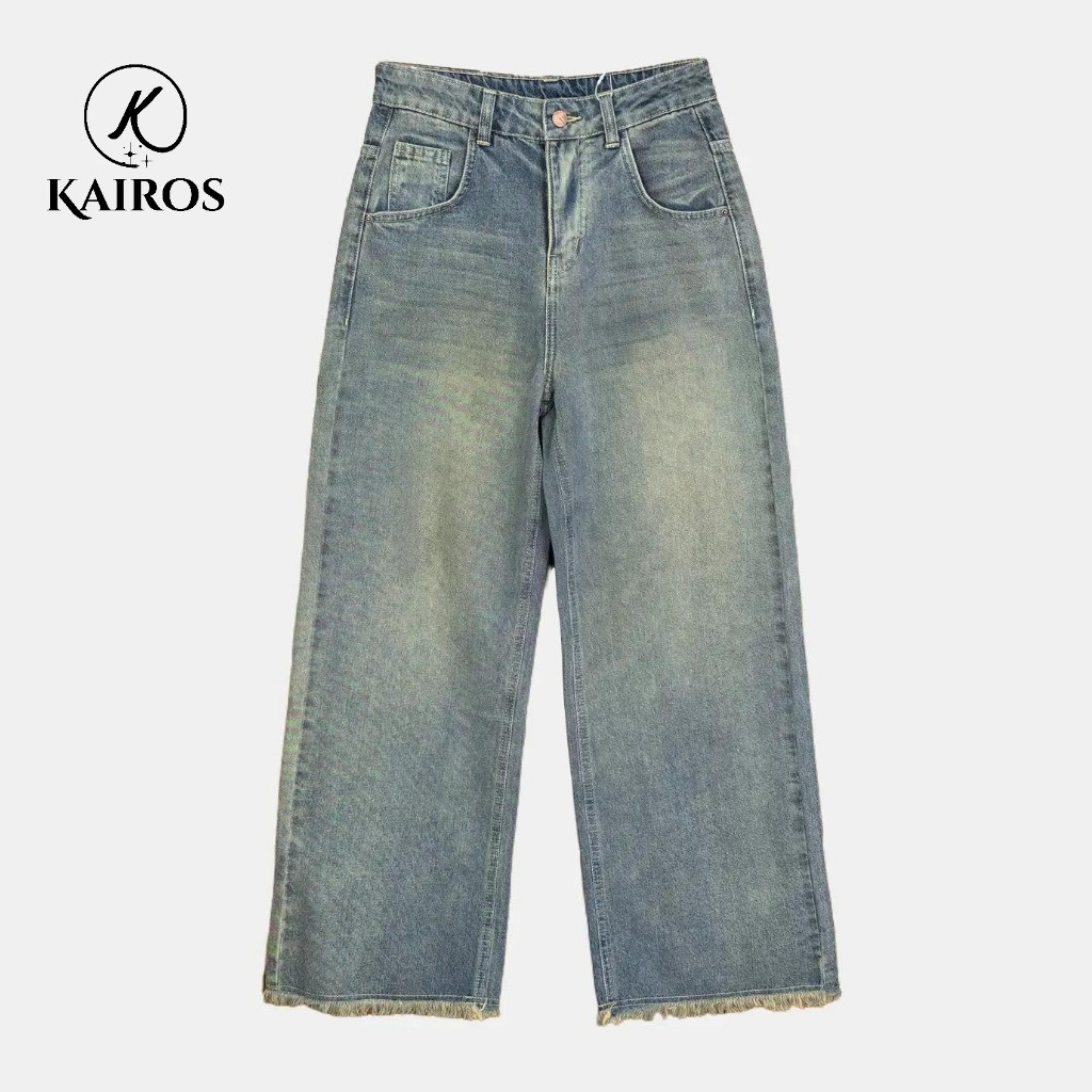 Kairos Jeans - Wide Leg Jeans | Celana jeans wanita berwarna abu-abu semen, longgar, dan nyaman  832