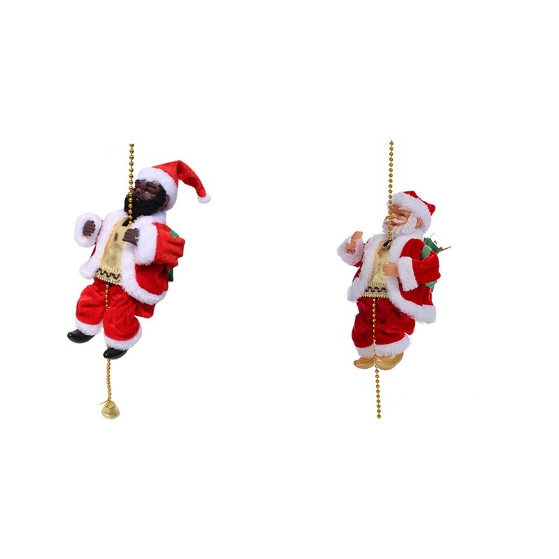 Santa Claus Climbing Beads Electric Climb Up And Down Climbing Santa With Light And Music Decoration