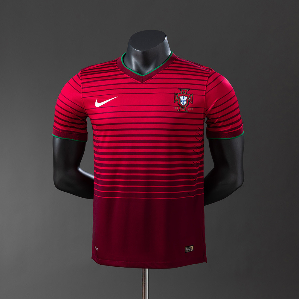 Jersey Portugal 2014 Player Version Retro Home T shirt pria
