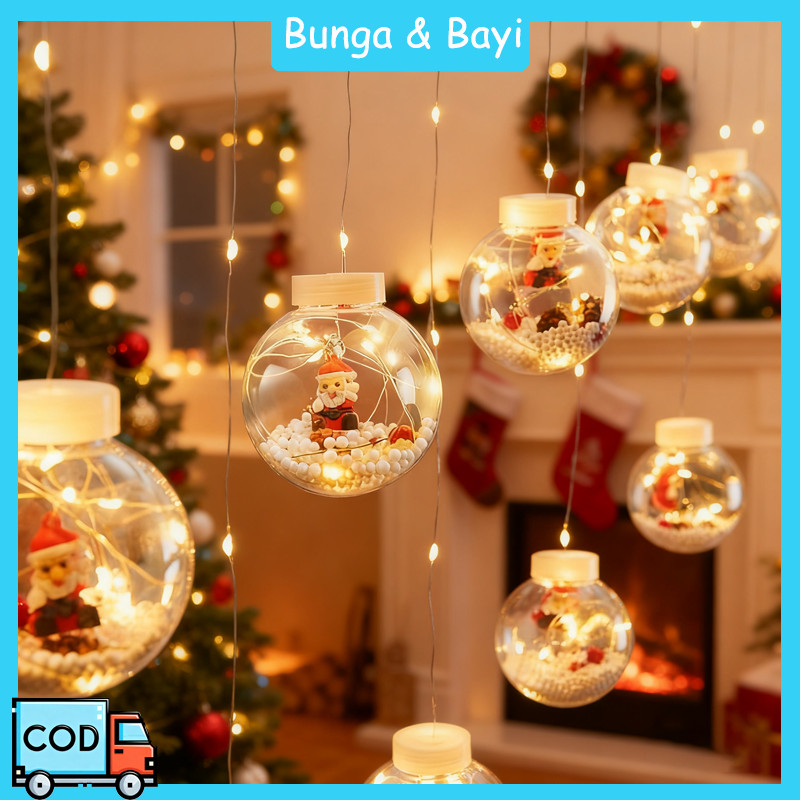 3M Hiasan Lampu LED Natal Bola Natal/Bola Natal Transparan/LED Christmas Decoration/Led Light String