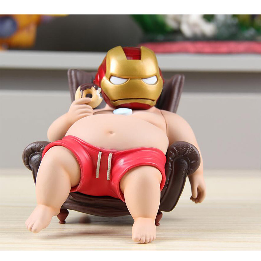 Action Figure Marvel Fat Man Ironman Figur Iron man fat boy Unik Versi Q Dekorasi Mobil & Desktop