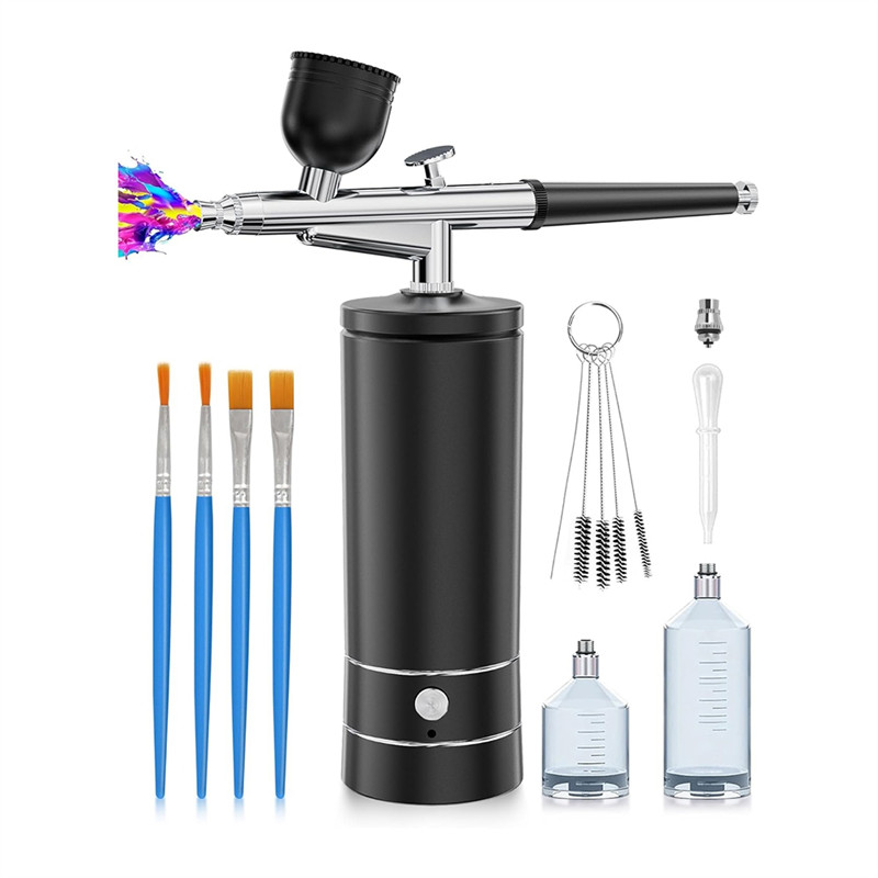 AB47-Airbrush Kit With Compressor, Portable Nail Spray, Rechargeable Cordless Airbrush Set, Handheld