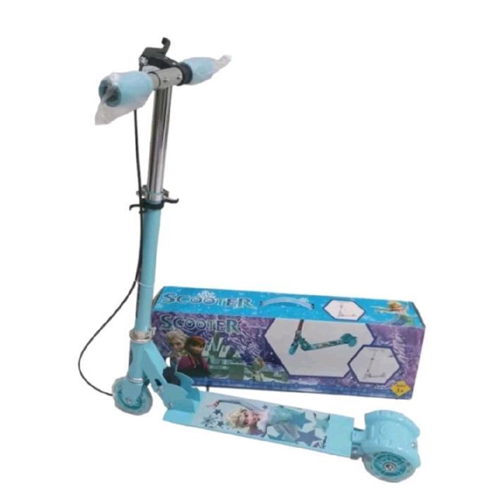 Mainan outdoor anak otoped sekuter skuter ada rem lampu kuromi frozen hello kitty avenger spiderman 