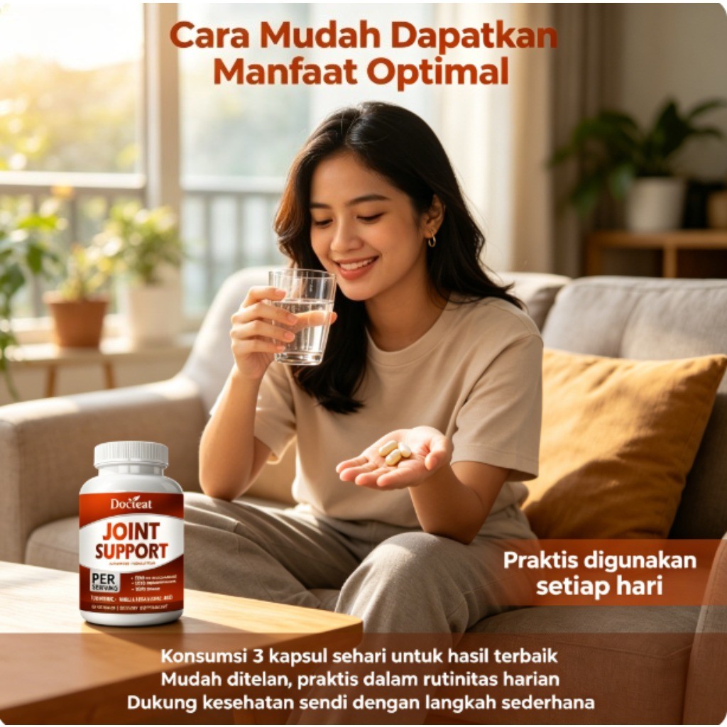 Docteat Joint Support 60 Capsules 1500mg Glucosamine 1200mg Chondroitin MSM Turmeric Boswellia Suppo