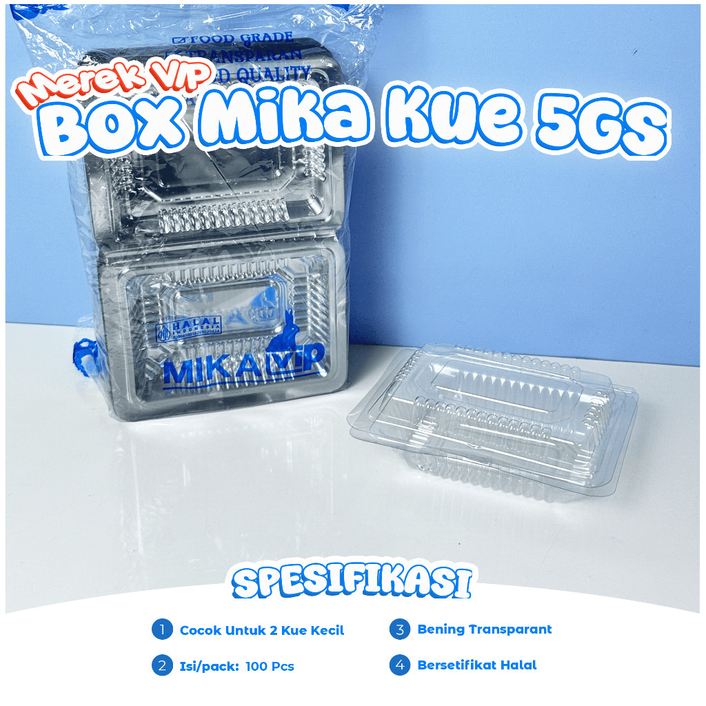 Mika Kue Plastik VIP Ukuran VX-5 GS Isi 100 Pcs / Mika Bolu / Mika Tebal