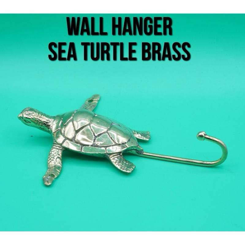 Gantungan Dinding Baju Wall Hanger Hook Sea Turtle Kura Penyu Tortoise Solid Brass Amulet Kuningan M