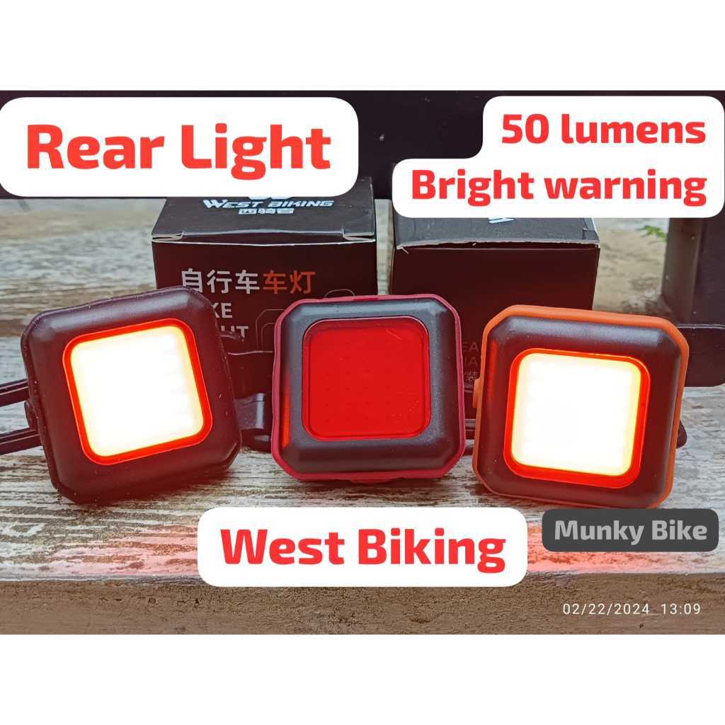 Foto West Biking Lampu Belakang 250mah 50 lumen Sepeda LED USB Rechargeable Rear Light cas charge