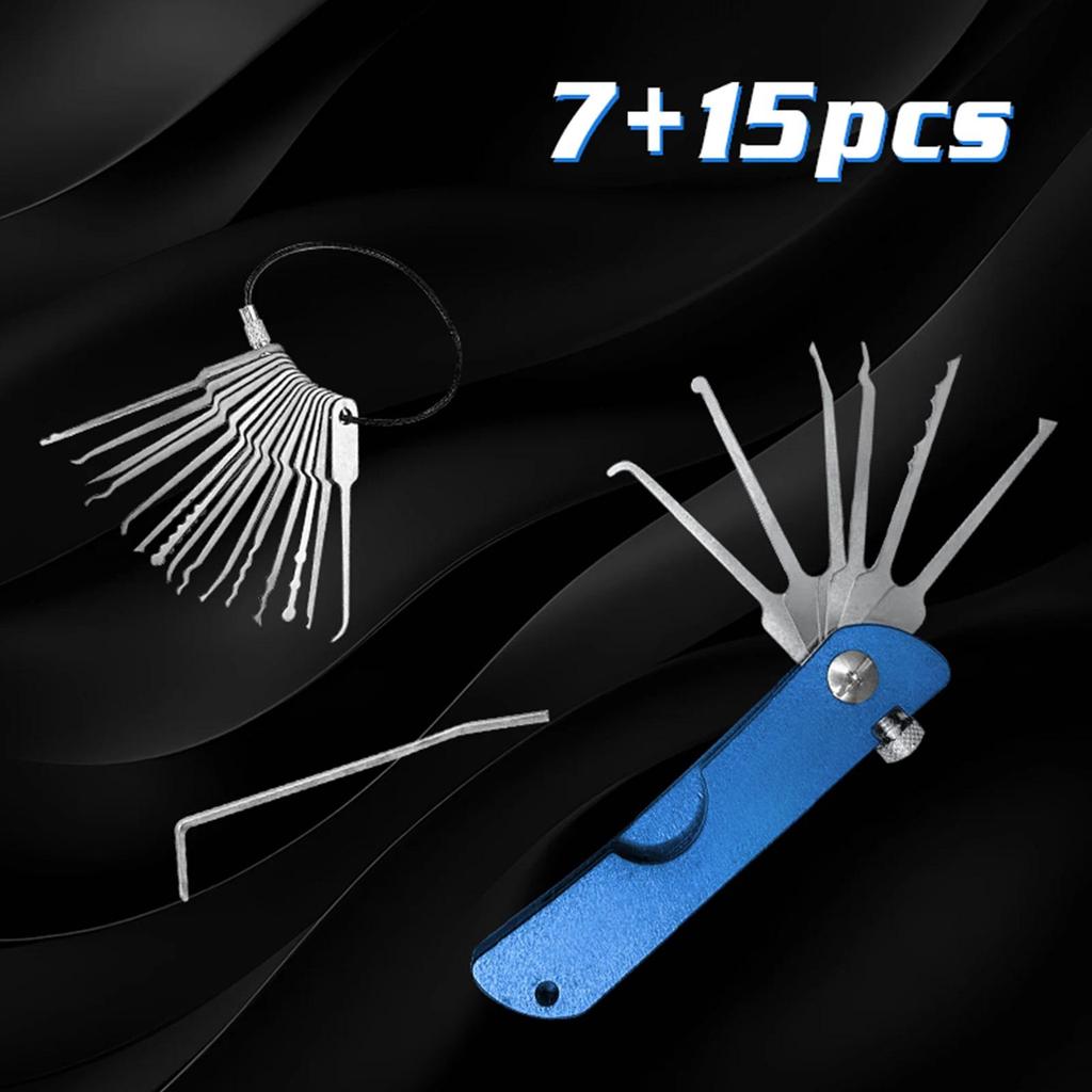 Locksmith Supplies 21 in 1 Stainless Steel Lock Picking Set with Wren for Beginners and Professional