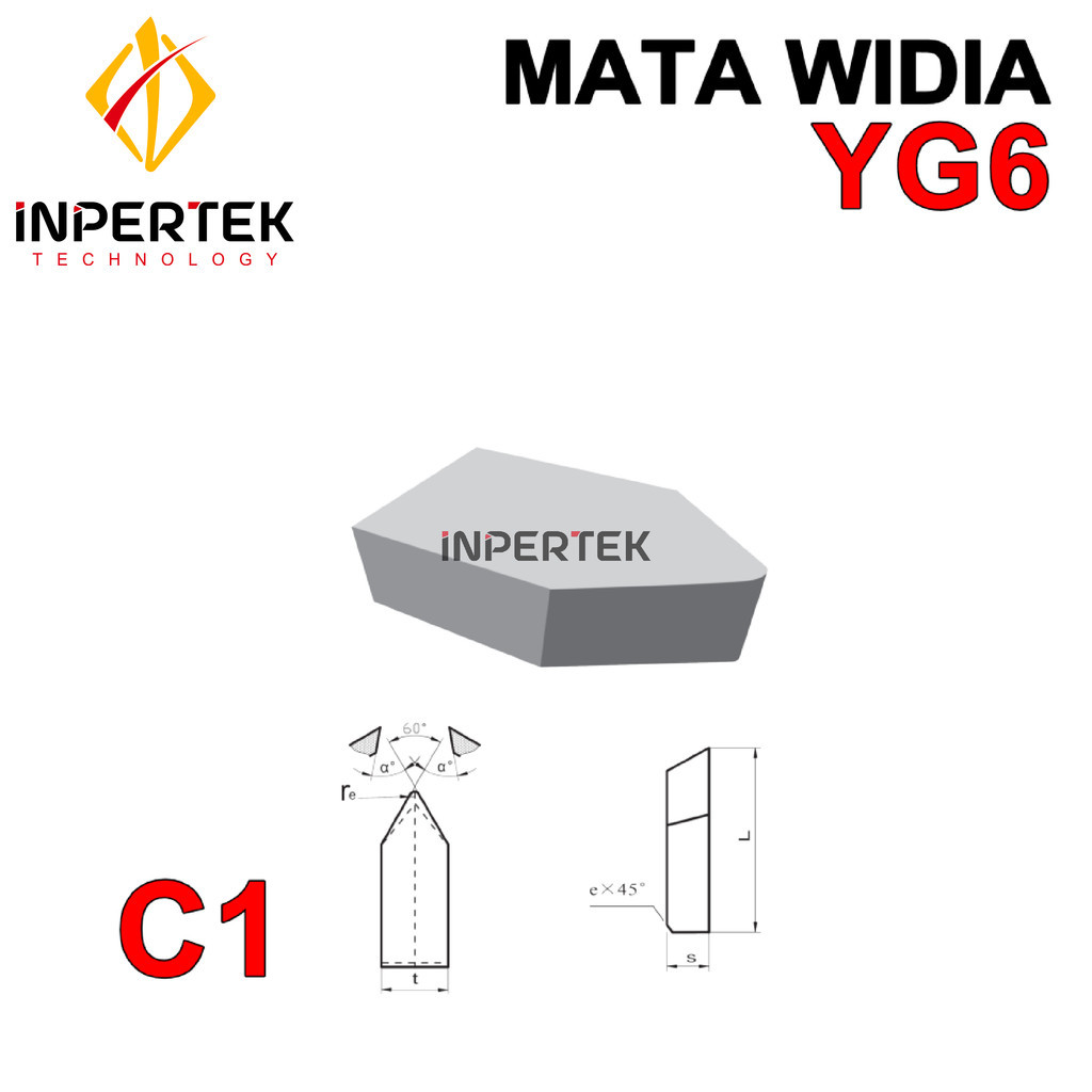 ALIANSHOP Mata Widia C122 YG6 Pahat Cemented Tip C 122 YG 6 Bubut Carbide