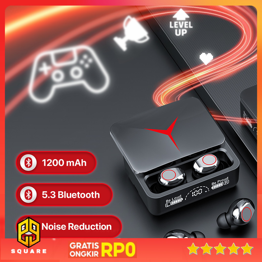 VAORLO Earphone Bluetooth 5.3 TWS Earbuds Gaming HIFI Stereo Sound - M90 Pro Original 99 Square