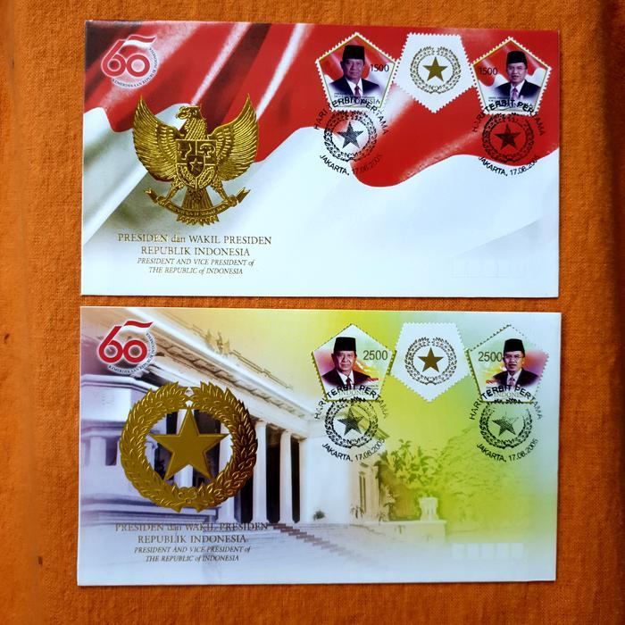 Prangko INDONESIA. SHP PRESIDEN dan WAKIL PRESIDEN. SBY & JUSUF KALLA. Set 2 lembar sampul.