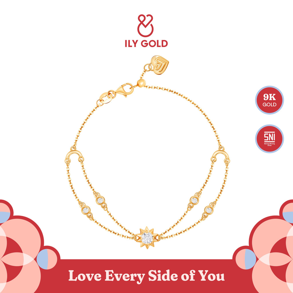 ILY GOLD - Gelang Emas Wanita Bromo Ethereal Sun 9K - BC230137