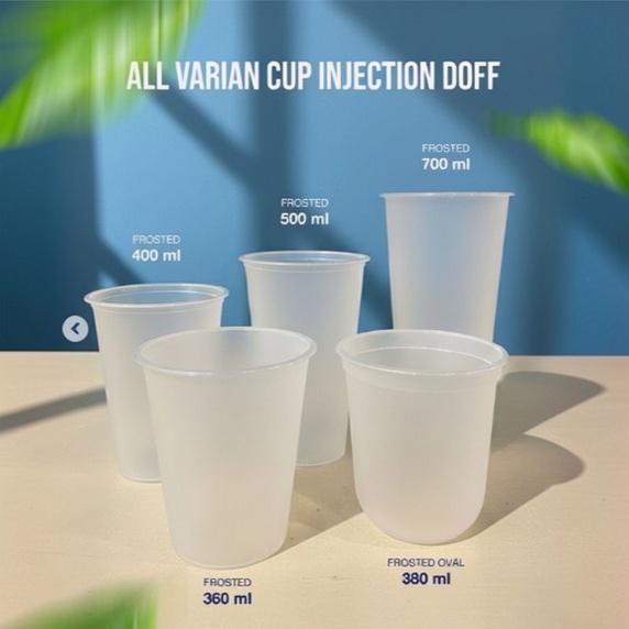TKKH FROSTED CUP INJECTION THINWALL FROSTED PUTIH DOFF CUP INJECTION DOFF ANEKA UKURAN GABUNGAN TUTU