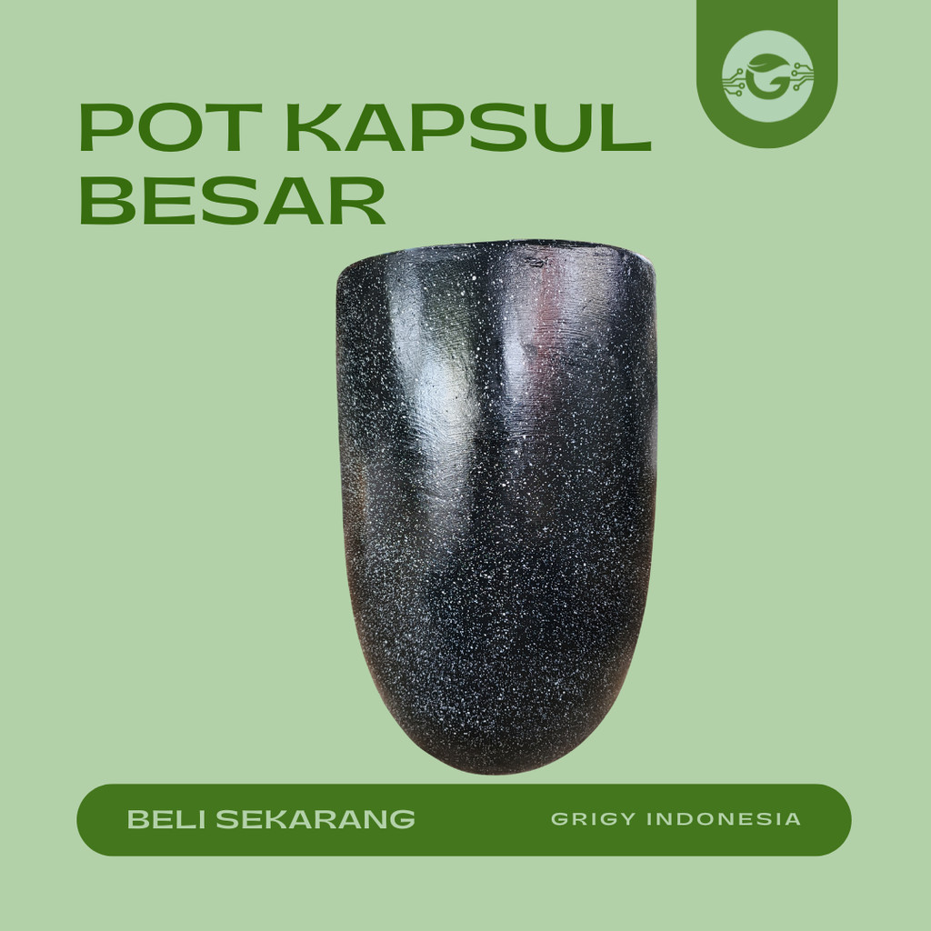 POT KAPSUL BESAR SEMEN – POT TANAMAN BETON MOTIF GRANIT HITAM PREMIUM |