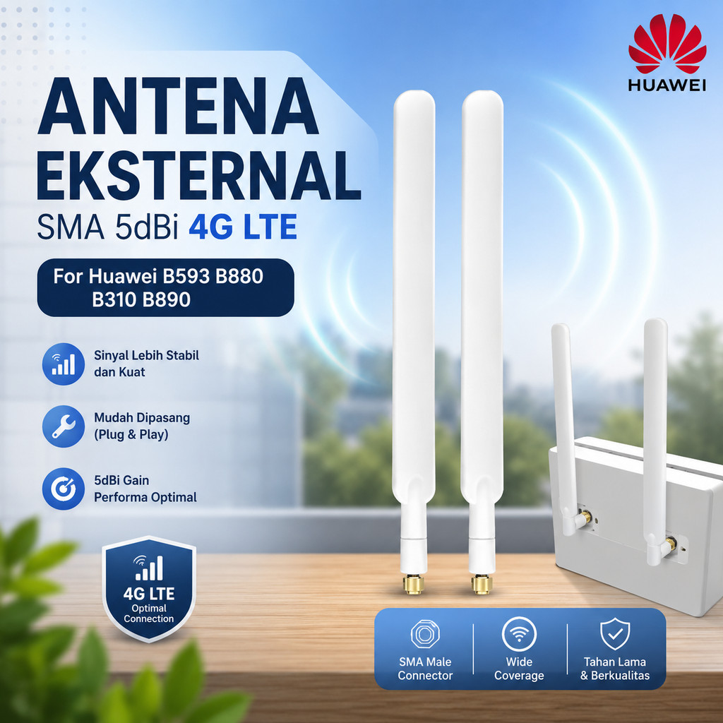 Huawei Antena Eksternal SMA 5dBi 4G LTE for Huawei B593 B880 B310 B890