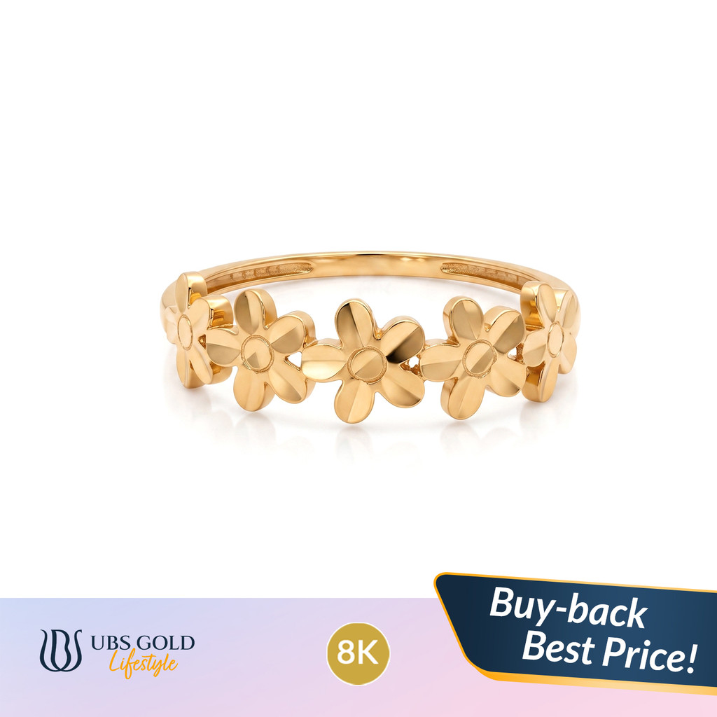 UBS Gold - Cincin Emas - 8K - Model Bunga - Ccs4010k