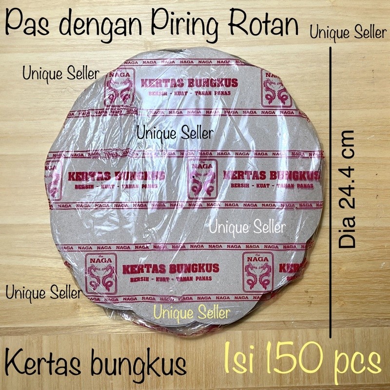 Isi150 Kertas Minyak Bulat Bentuk Bunga 24 Cm / Kertas Bungkus Bunga Naga Isi 150 / Kertas Bungkus B