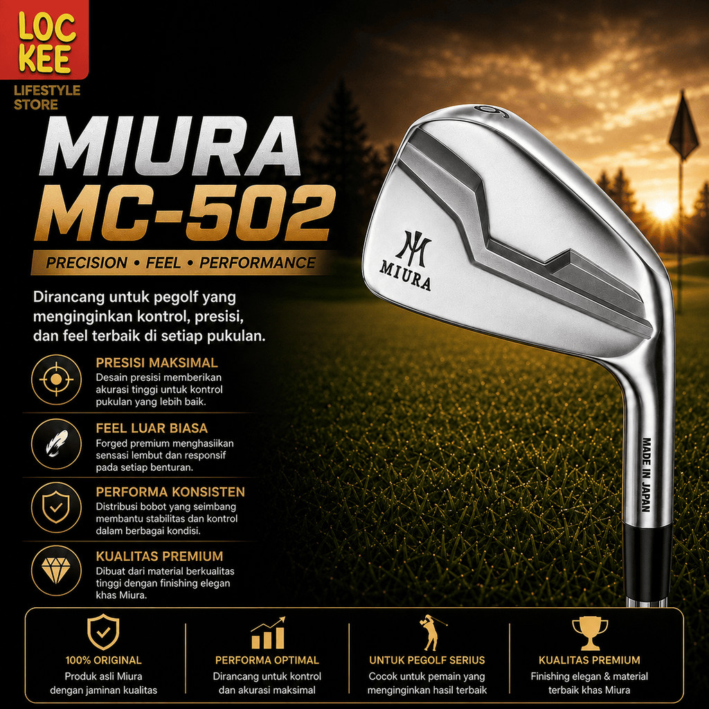 LOCKEE [MIURA] [Iron Set 7 PCS] [MC502 4-9 P] [Shaft DYNAMIC GOLD TRUE TEMPER R300] [FLEX R] [Stik G
