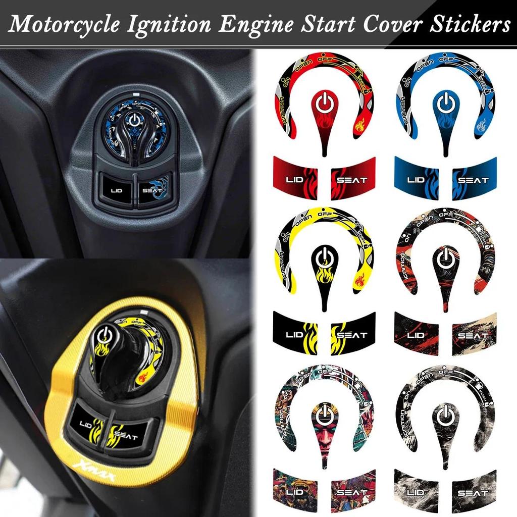 For YAMAHA NMAX XMAX 300 Nmax Xmax Motorcycle Ignition Engine Start Cover Reflective Stickers Moto K