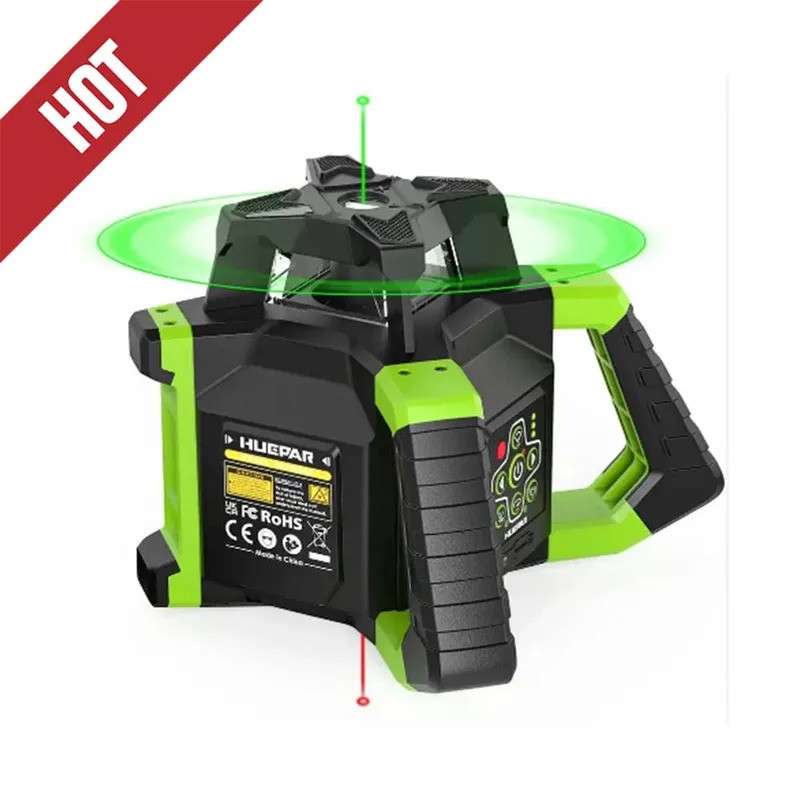 Laser Level Huepar RL300HVG, Indoor Self Leveling Rotating Laser, 2-level Waterproof Laser, Suitable