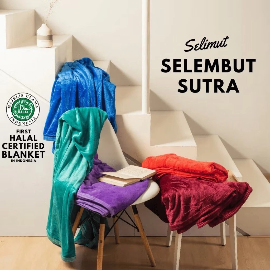 Yatis Selimut Polos  150 cm x 180 cm  Selimut Bus Malam / Hotel / Klinik / Mess / Wisma / Apartement