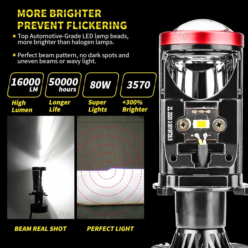 Lampu LED Y7D H4 Y7 mini projector biled H4 kaki 3 mobil motor headlamp