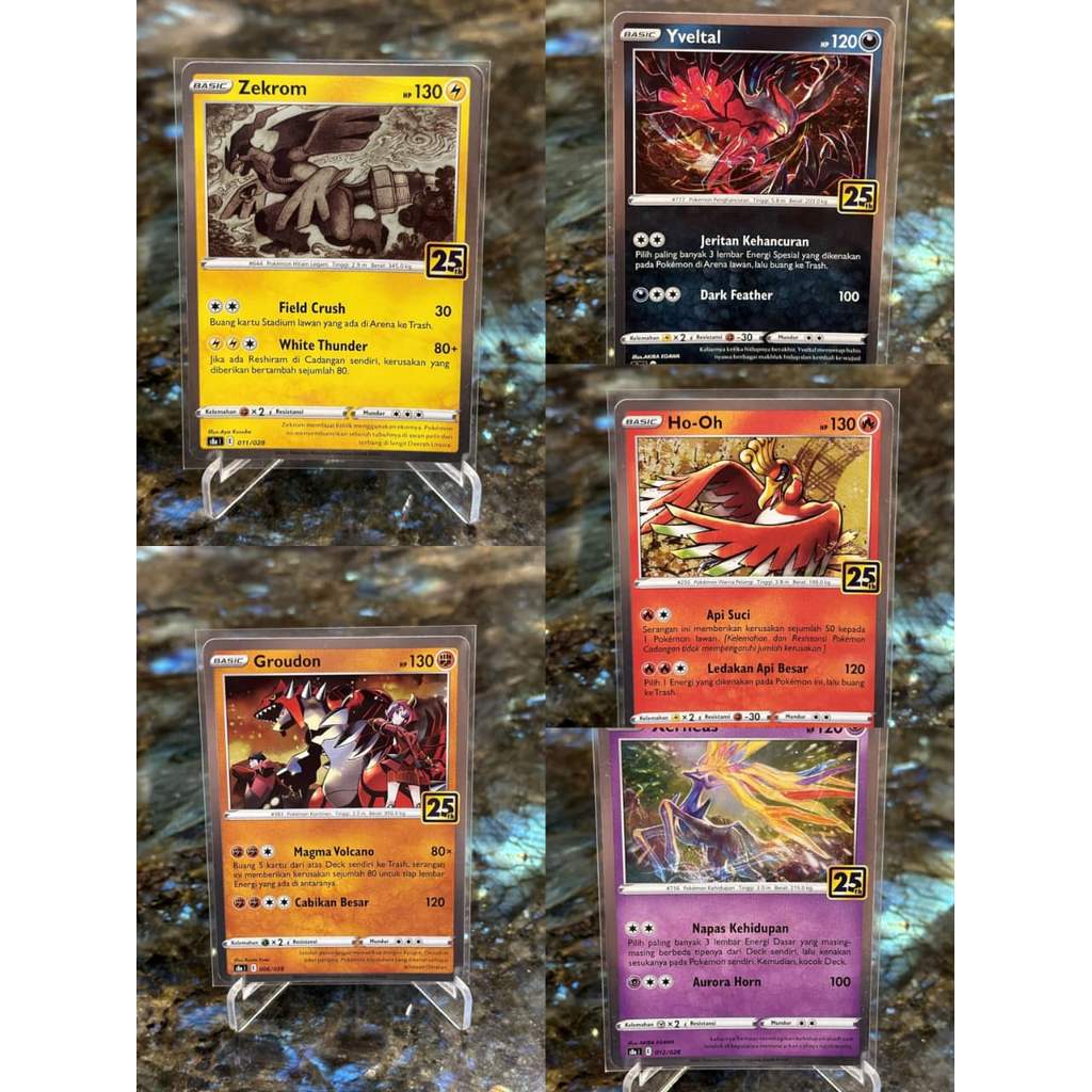 TCG perayaan 25th Anniversary Pokemon Indonesia Original Sleeve Good Condition ZEKROM Energi basic h