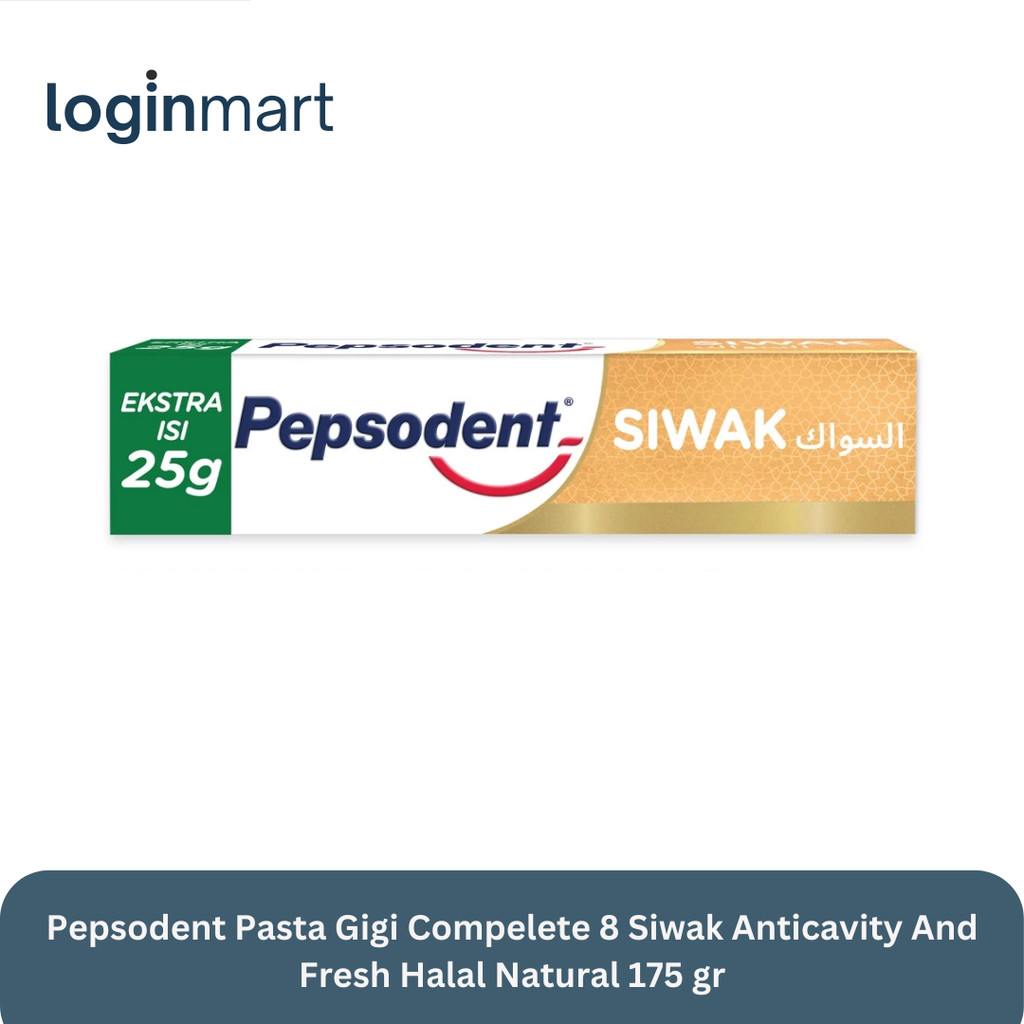 Pepsodent Pasta Gigi Compelete 8 Siwak Anticavity And Fresh Halal Natural 175 gr