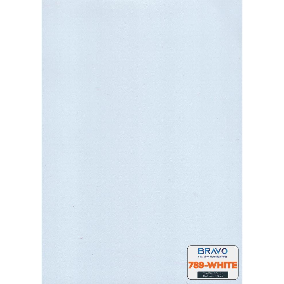 Karpet Lantai Vinyl Motif Polos kamar Hotel / Jual Vinyl Rollan Murah - 789-White