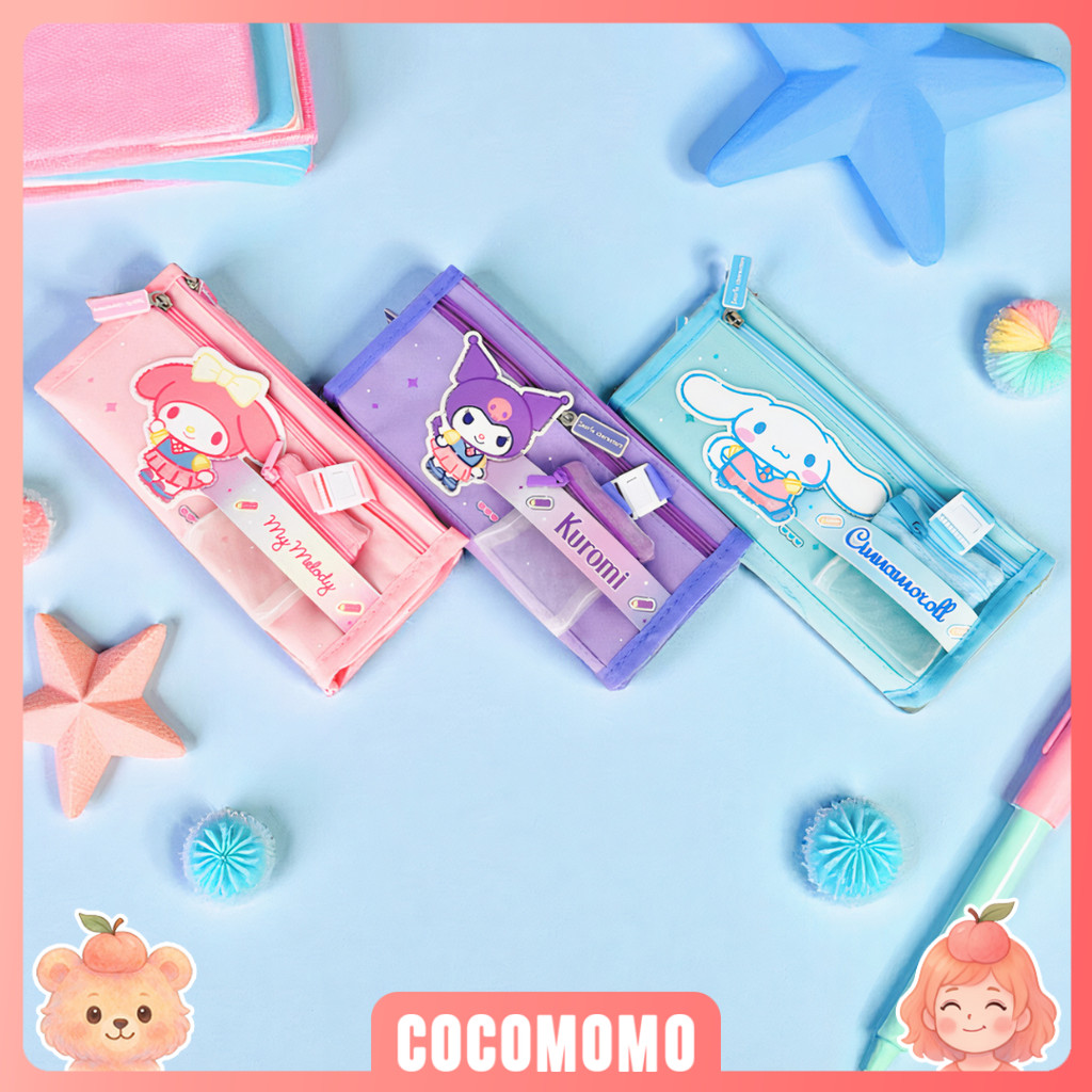 

COCOMOMO - SANRIO PENCIL CASE KOTAK PENSIL KANTONG | KUROMI MELODY CINNAMOROLL