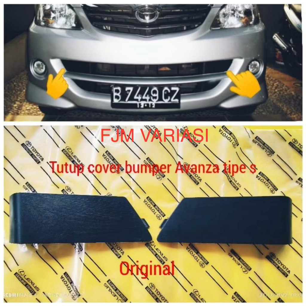 TUTUP COVER FOGLAMP RING FOGLAM BEMPER TOYOTA AVANZA VVTI TYPE S 2006 - 2011 ORIGINAL ASLI UNIVERSAL
