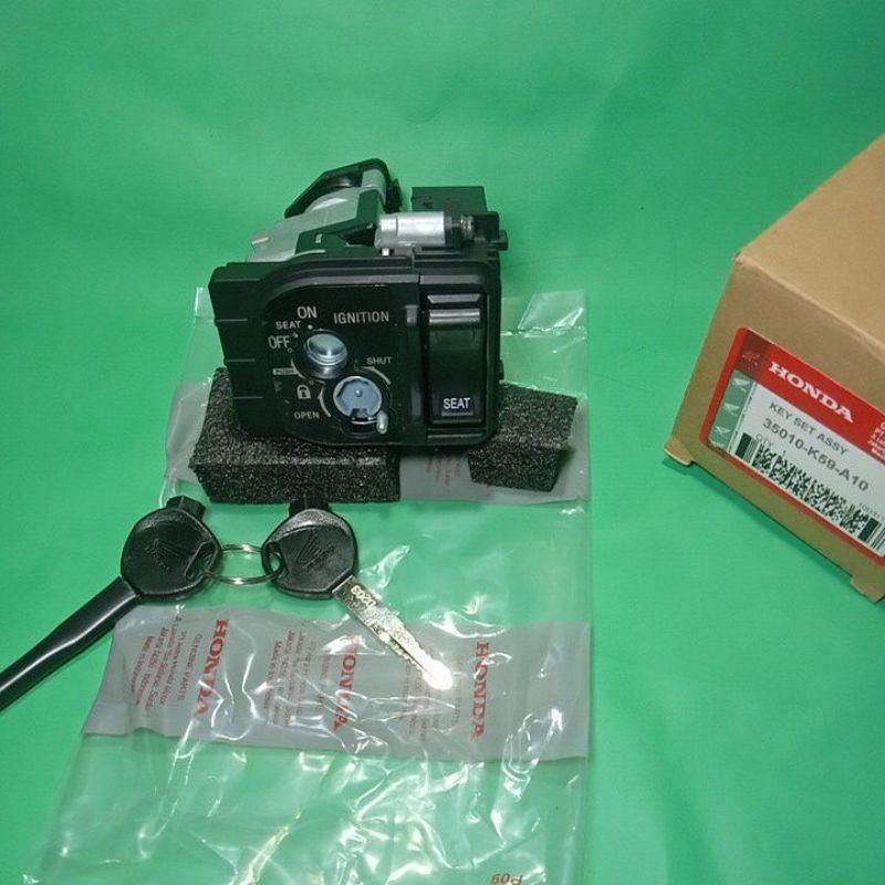 kunci kontak assy satu set plus tombol jok motor Honda Vario 125 led Vario 150 led new Vario 125 esp
