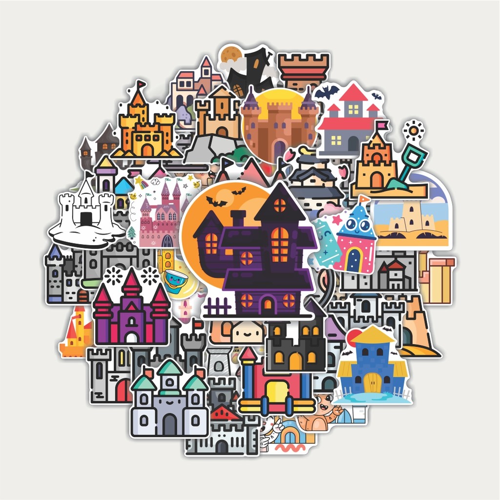 Sticker Pack Stiker Istana (Castle) | Sticker TUMBLR | Stiker LAPTOP KOPER HELM