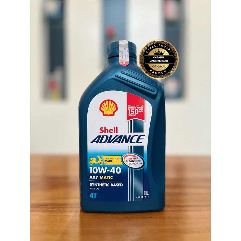 Otomartt OLI SHELL AX7 MATIC SAE 10W-40 1 LITER BASED SYNTHETIC ORIGINAL OLI SHELL MOTOR NMAX AEROX 