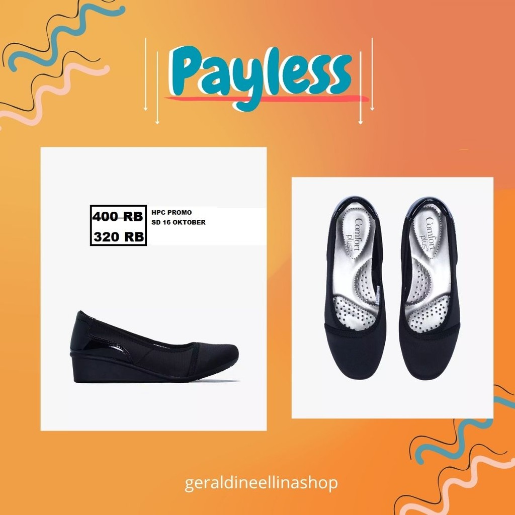 Sepatu wedges wanita seri COMFORT PLUS NOOR PAYLESS 100% ori