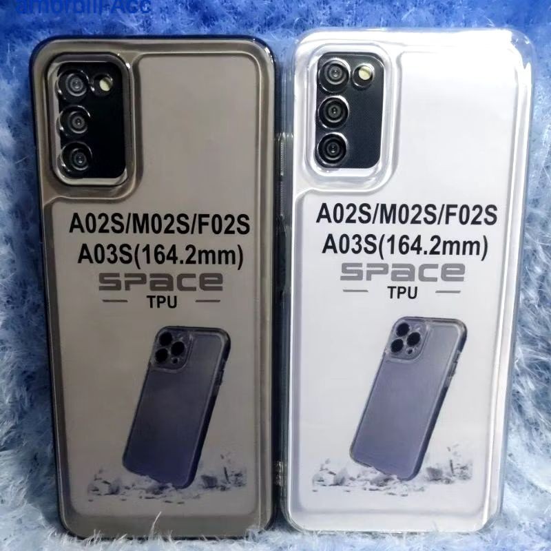 CASE BENING SAMSUNG A03S A02S M02S SOFTCASE SPACE CLEAR HITAM TRANSPARAN CASING HP