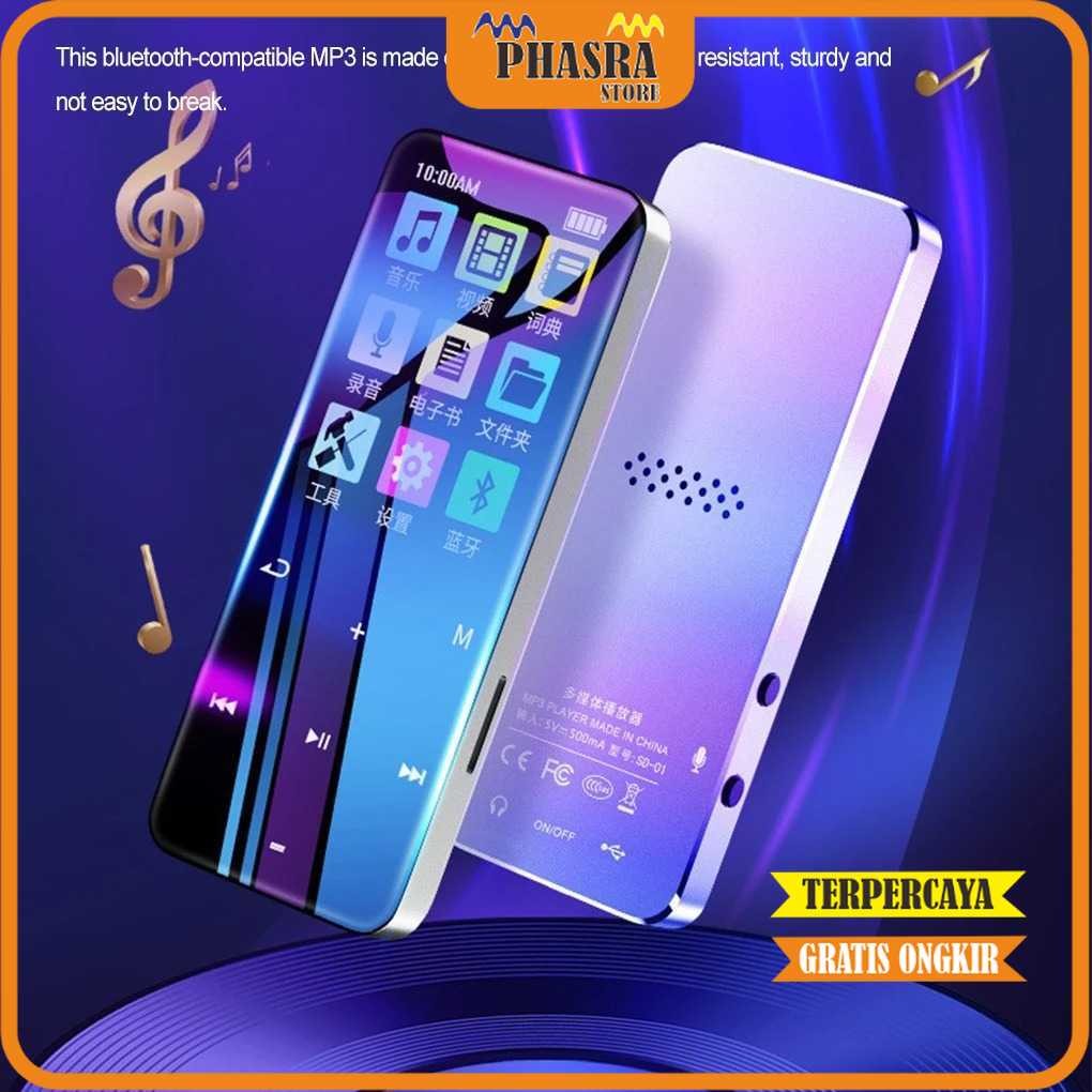 Worallymy MP3 Digital Audio Player MP4 Bluetooth 1.8 Inch HD 500mAh - SD-01 -PHASRA-