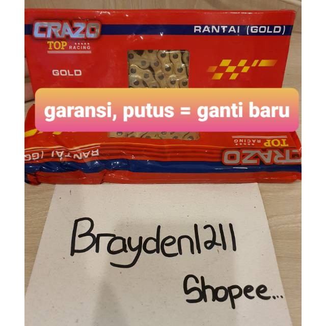 RIZQIJAYA  RANTAI GOLD KLX DTRCKER / RANTAI GOLD CRF/ RANTAI GOLD SSS 428H 140/ RANTAI GOLD CRAZO 42