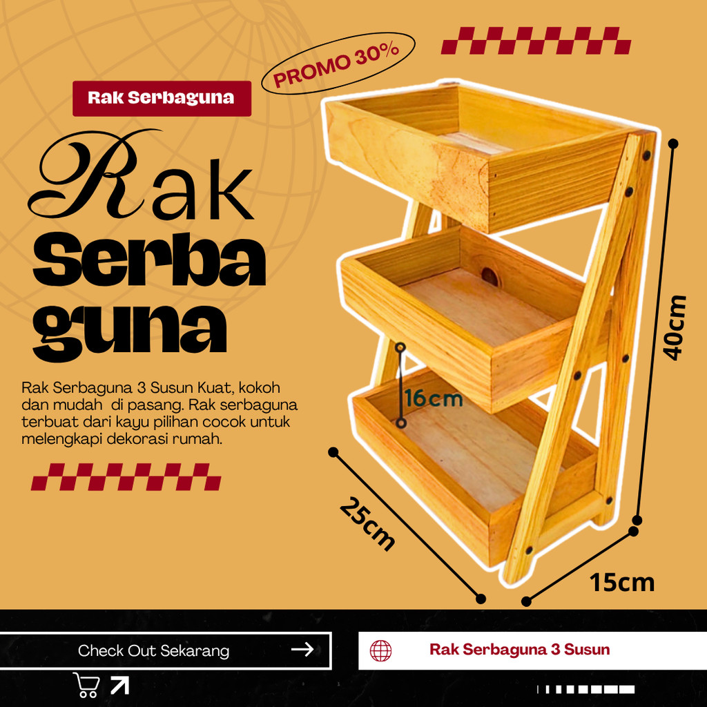 Rak Bawang Susun KAYU JATI Gratis Stiker Tempat Telur Bumbu Dapur Unik Aesthetic Kualitas Premium