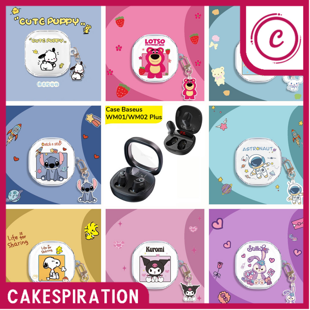 SALE Case Baseus WM01+ / WM02+ / WM01 Plus / WM02 Plus Soft Case Tpu Transparan Cute Cartoon Anti Sl