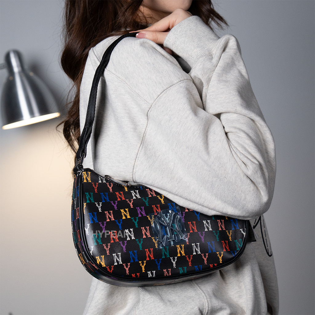 MLB New York Yankess Rainbow Black Hobo Bag