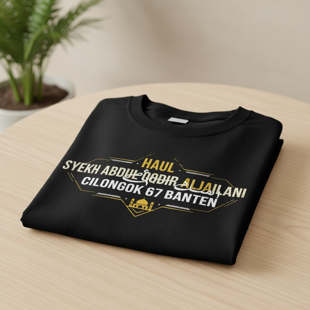 KAOS HAUL AKBAR SYEKH ABDUL QODIR AL JAILANI KE-67 CILONGOK BANTEN - Ponpes Al-Istiqlaliyah