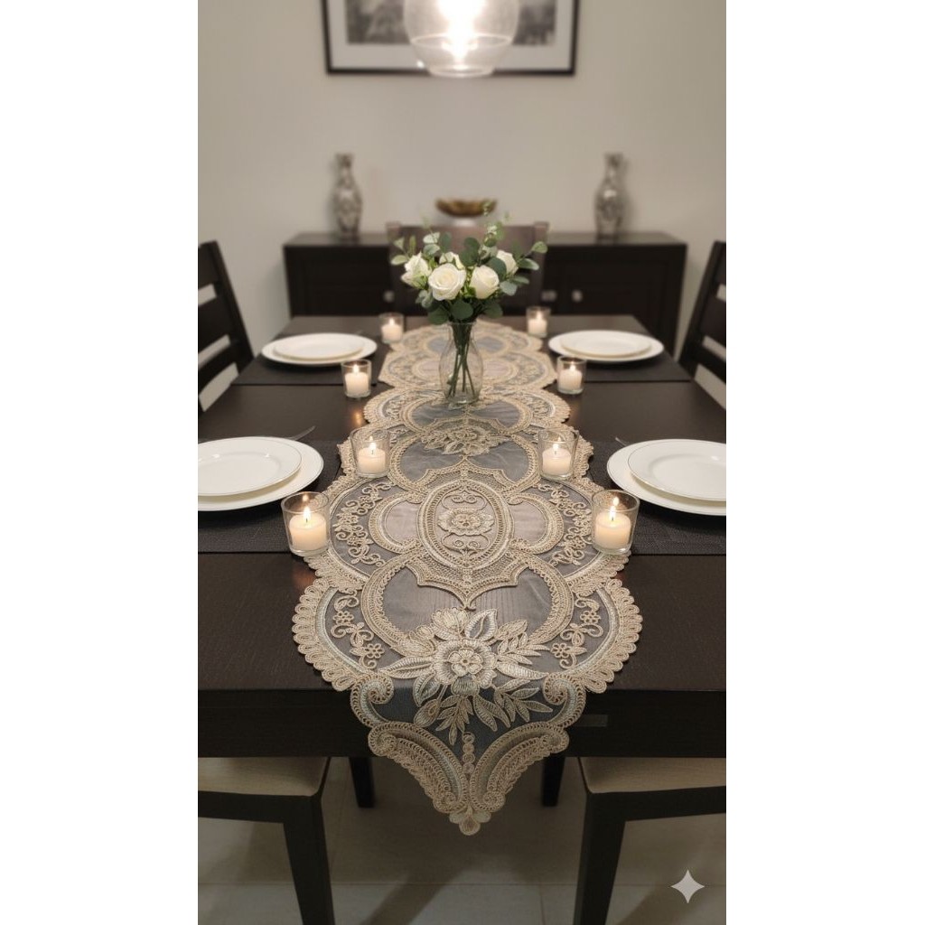 MAJAPUR  Taplak Meja Tamu Panjang/Table Runner Turki Mewah Import